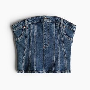 HM- Denim  Corset Tube Top - BNWT